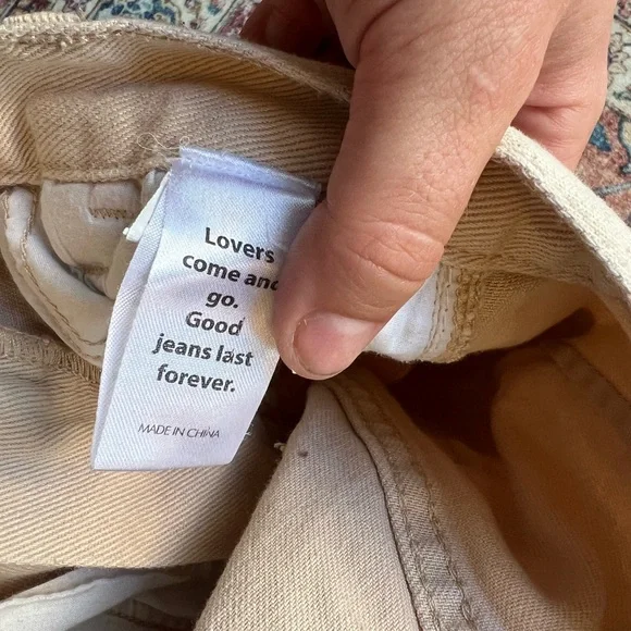 PacSun Wyoming & Western Graphic wide leg cream carpenter denim pants, size 23 - Picture 4 of 8